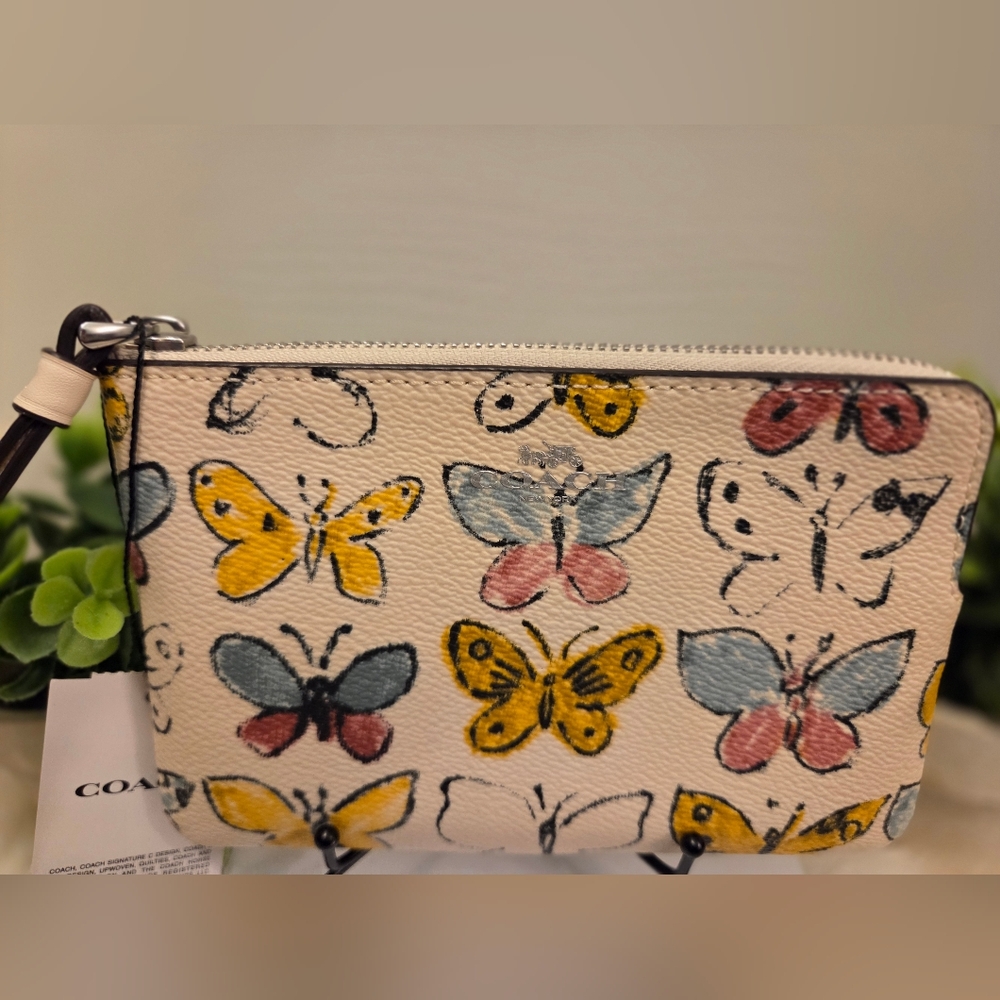 Coach Butterfly Print Wristlet NWT - Picture 2 of 9